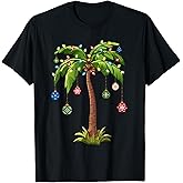 Christmas Palm Tree Light Hawaiian Tropical Xmas T-Shirt