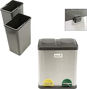 MaxxHome - Cubo de Basura con Sistema de separación de Basura, 15 L