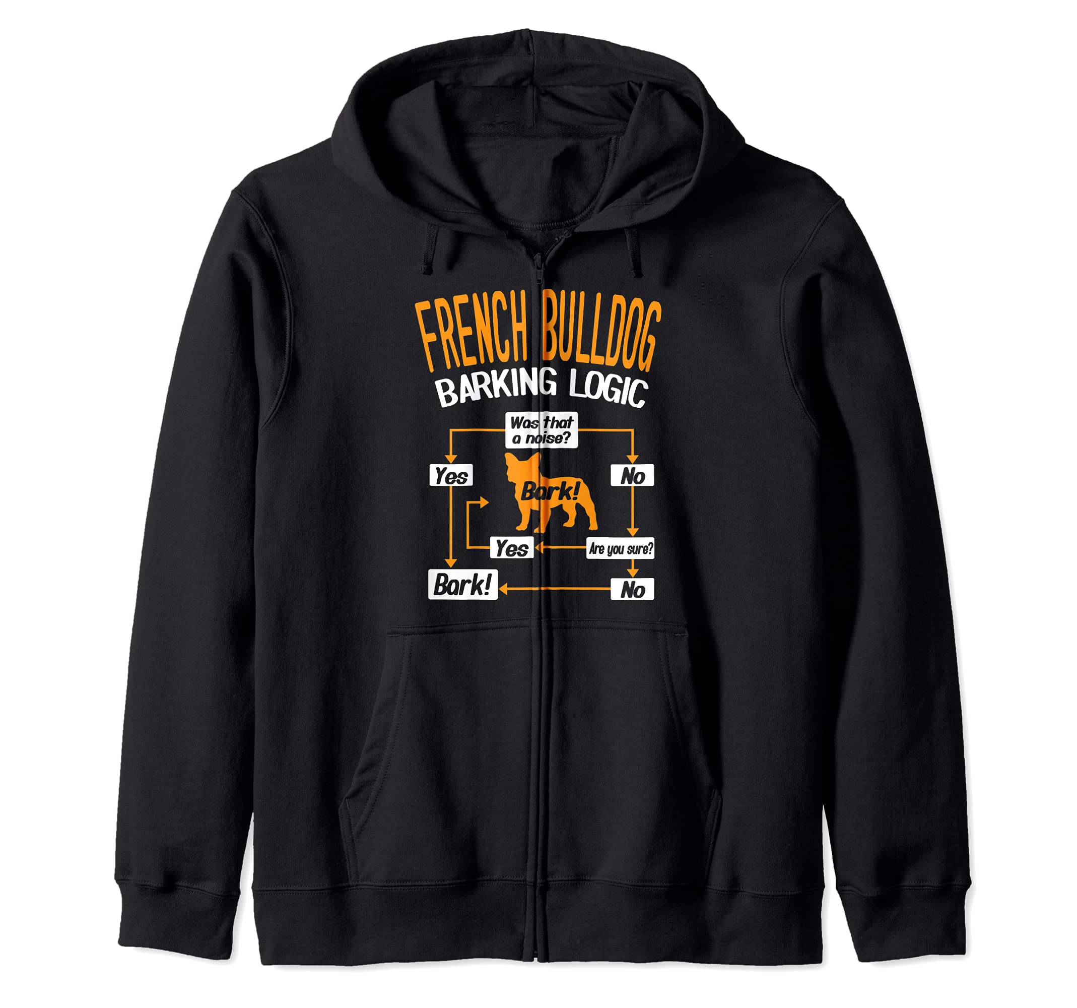 French Bulldog Barking Logic Dog Lover Zip Hoodie