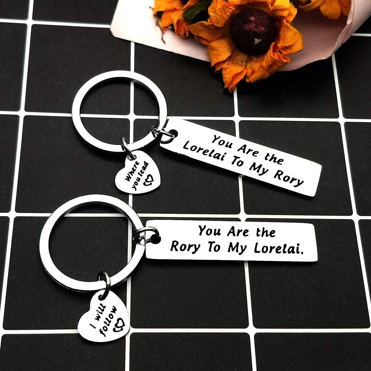 Mother Daughter Gift Set for 2 Mother Daughter Keyring Set Sisters Gift Gilmore Girs Inspired Keychain Gift Best Friend Gift for Valentines Birthday BFF Gift Where You Lead I Will Follow Keychain Set - Image 4