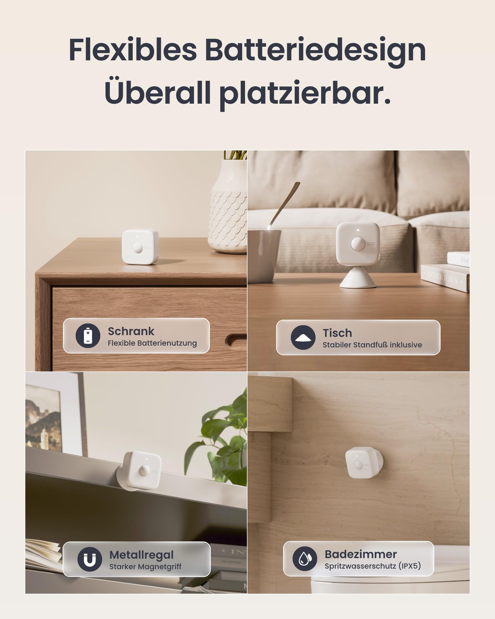 SwitchBot mmWave Bewegungssensor, Präsenzmelder für Smart Home Licht- & Gerätesteuerung, Dynamische Überwachung & Sicherheitsalarm, Alexa HomeKit & Apple Home über Hub, 2 Jahre Batterie 5