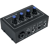 Rockville ROCK-U MINI 2x2 USB Computer Recording Interface, 24Bit/192kHz | 48V Phantom Power, XLR / 1/4" Hi-Z Inputs, Bus Powered, Direct Monitor, Metal Housing, Headphone Out, Home Studio, Mac / PC