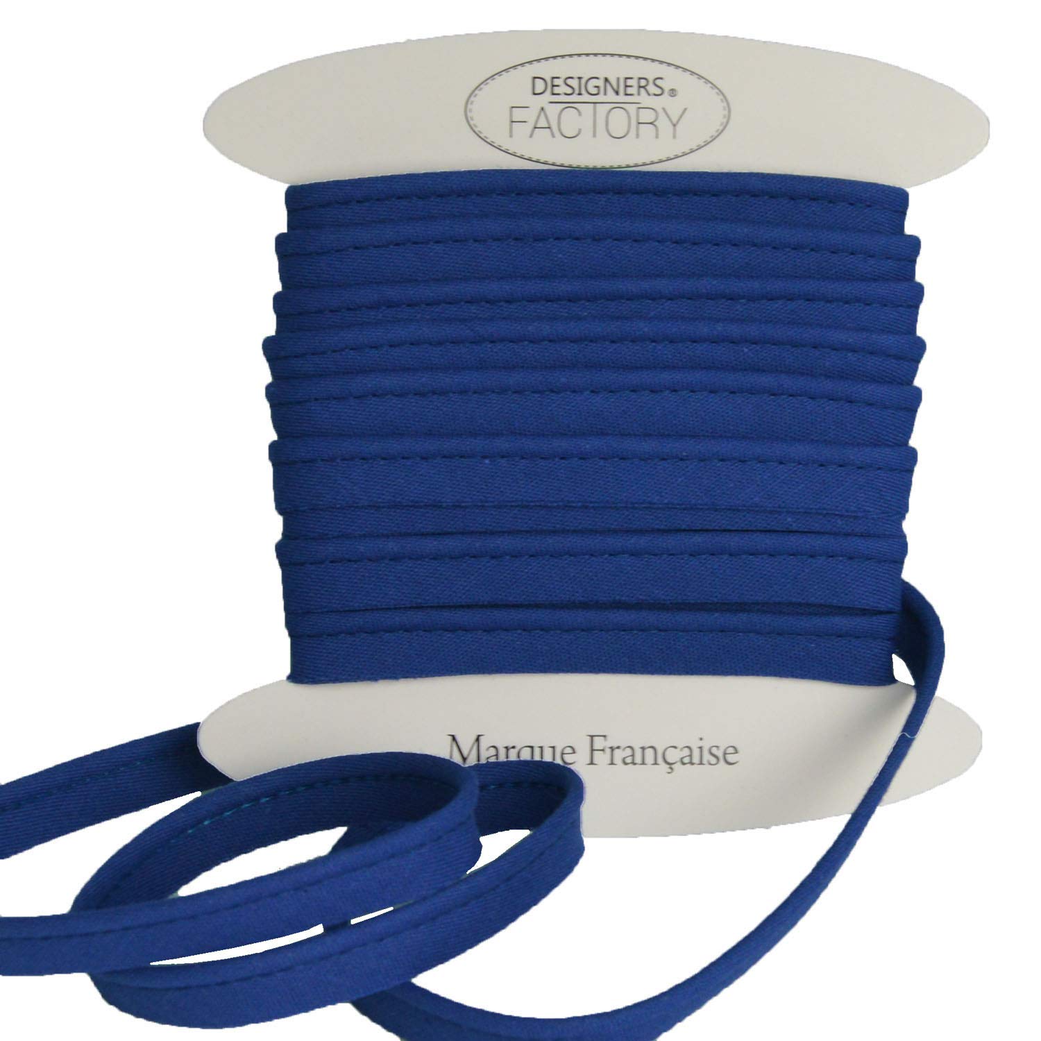 Cotton flanged Insert Piping Cord - Available in Several Colours - Flanged Piping Cord for Cushions (Royal Blue, By 5 Meters)