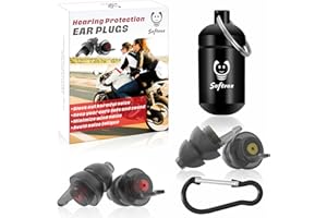 Softvox Motorcycle Ear Plugs for Wind Noise Reduction - 2 Pairs - 25dB - Motorcycle Accessories - Reusable Moto Earplugs, Soft Comfortable Hearing Protection for Motorbike, Touring, Racing, Riding