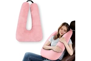 MROUEN Car Pillow for Kids – Comfort Travel Pillow for Car – Soft Cotton Support Cushion for Children and Adults on Long Trips (Pink)