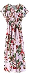 Plum Feathers Exotic Print Smocked Waist Maxi Dress