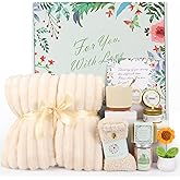 HOGEE Sympathy Gift Baskets, 10 Packs birthday gift box for Loved One, Memorial Gifts Ideas, Care Package for Women, Condolence Gifts for Mom Grandma Friends - White