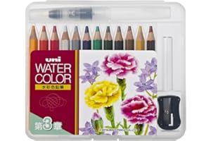 三菱鉛筆 Mitsubishi Pencils UWCNCS12C3 Watercolor Pencils, Uniwater Color Compact, 12 Colors, Chapter 3