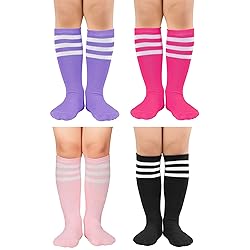 Zando 4 Pairs Toddler Soccer Socks Boys Baseball