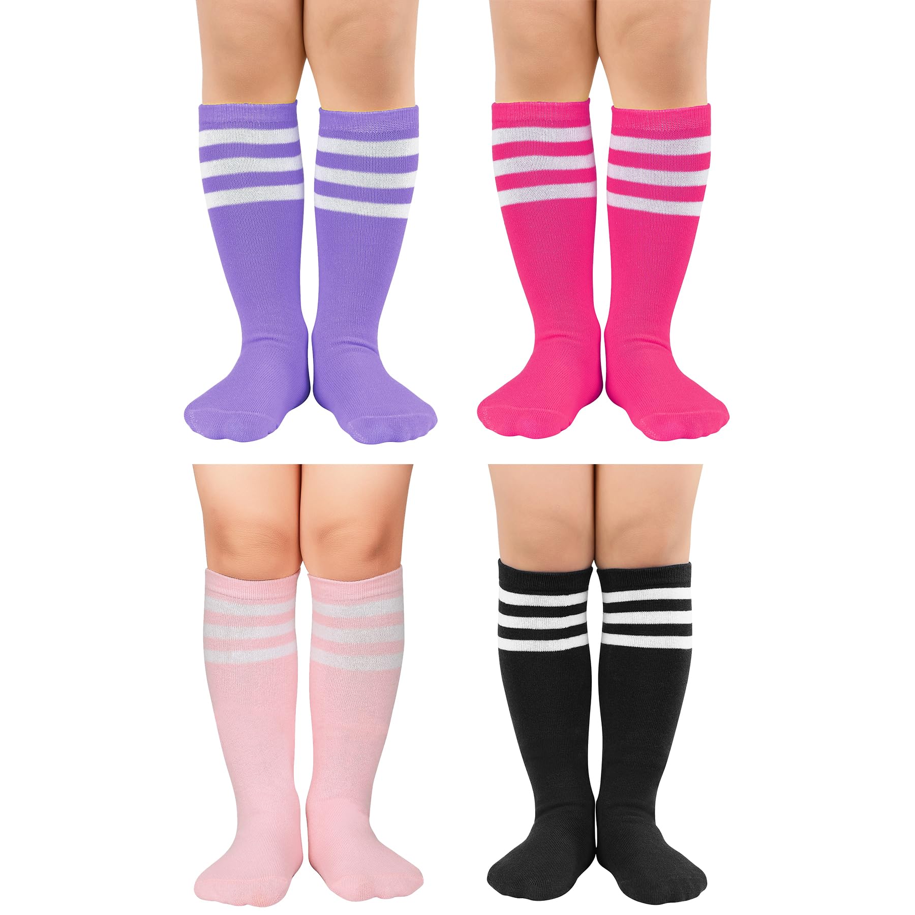 Zando 4 Pairs Toddler Soccer Socks Boys Baseball