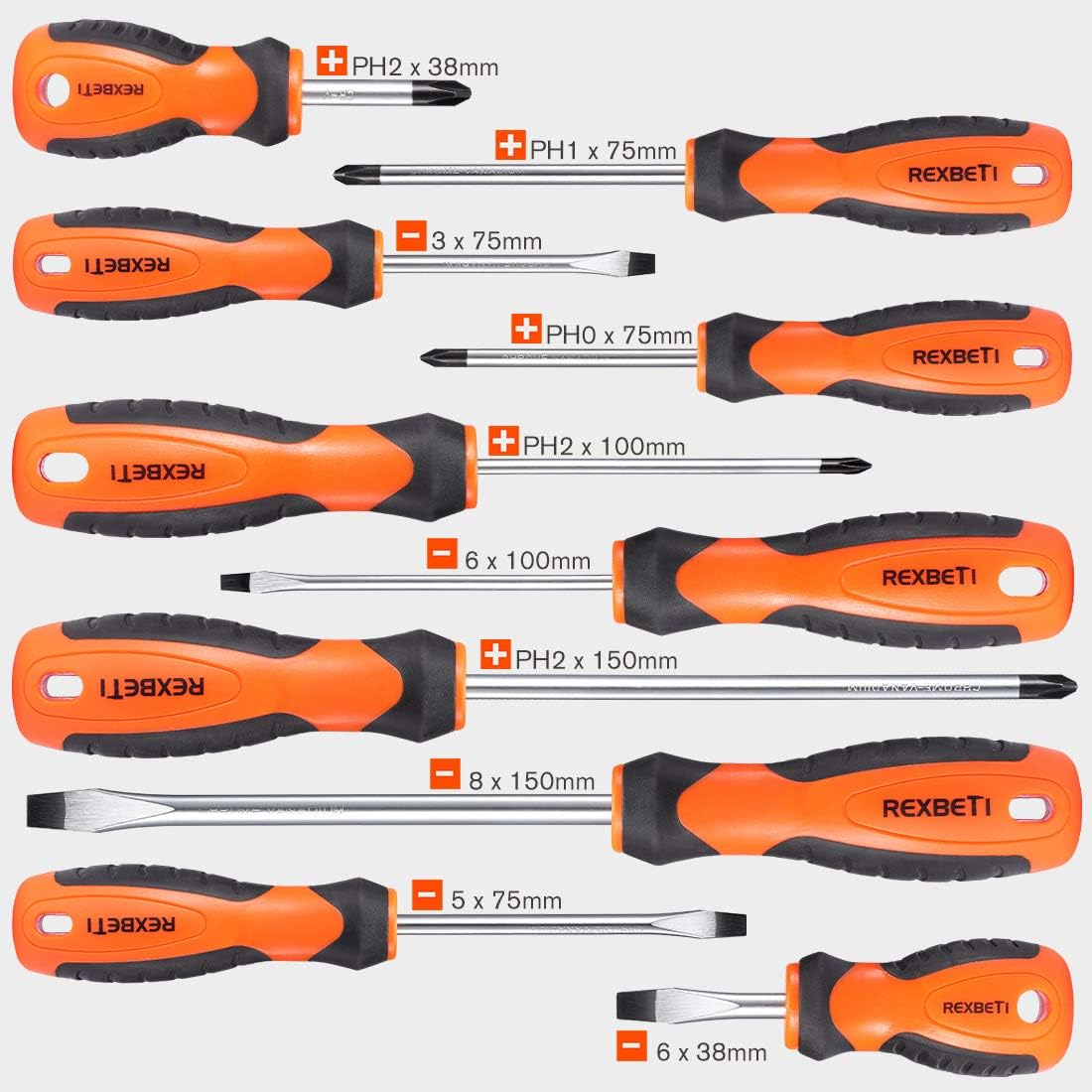 REXBETI Magnetic Screwdriver Set, 63 in 1 Multifunctional Repair Tool Kit with Slotted Phillips Screwdrivers, Precision Screwdrivers, Inch Metric Folding Allen Wrench Set and Screwdriver Bits: Home Improvement