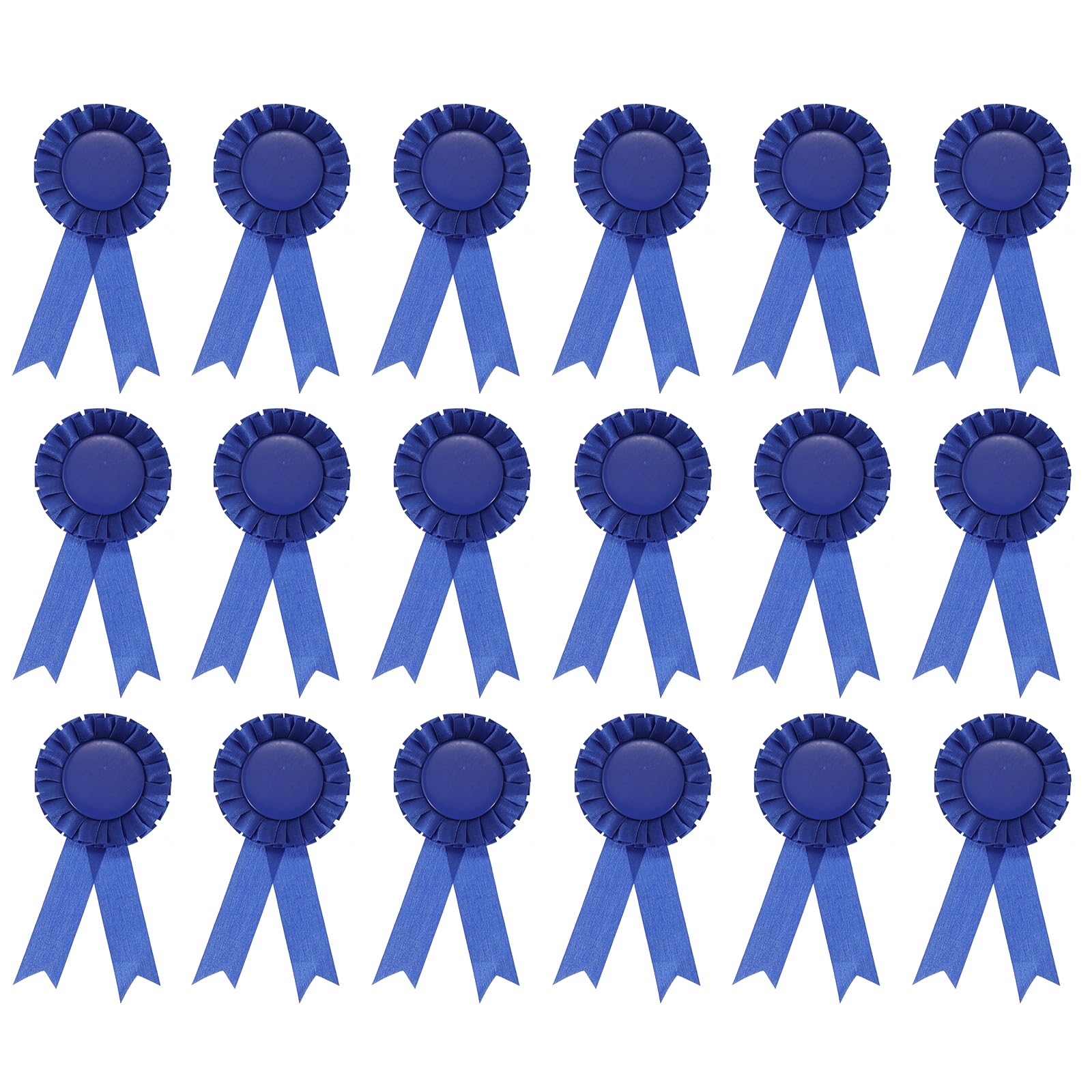 PATIKIL Blank Award Ribbon, 18 Pcs Rosette Ribbon Honorable Prize Recognition Ribbon for DIY, Party, Wedding, Competition, Sport, Blue