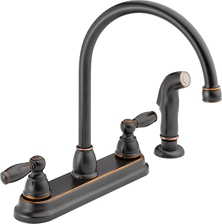 Peerless P299575lf Ob Apex Two Handle Kitchen Faucet With Spray