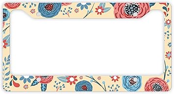 Amazon Com Thiswear Floral License Plate Frame Pretty Floral