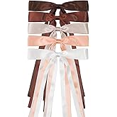 Silky Satin Hair Bows Hair Clips for Women Satin Hair Ribbon Barrettes Hair Accessories for Women Girls 5pcs