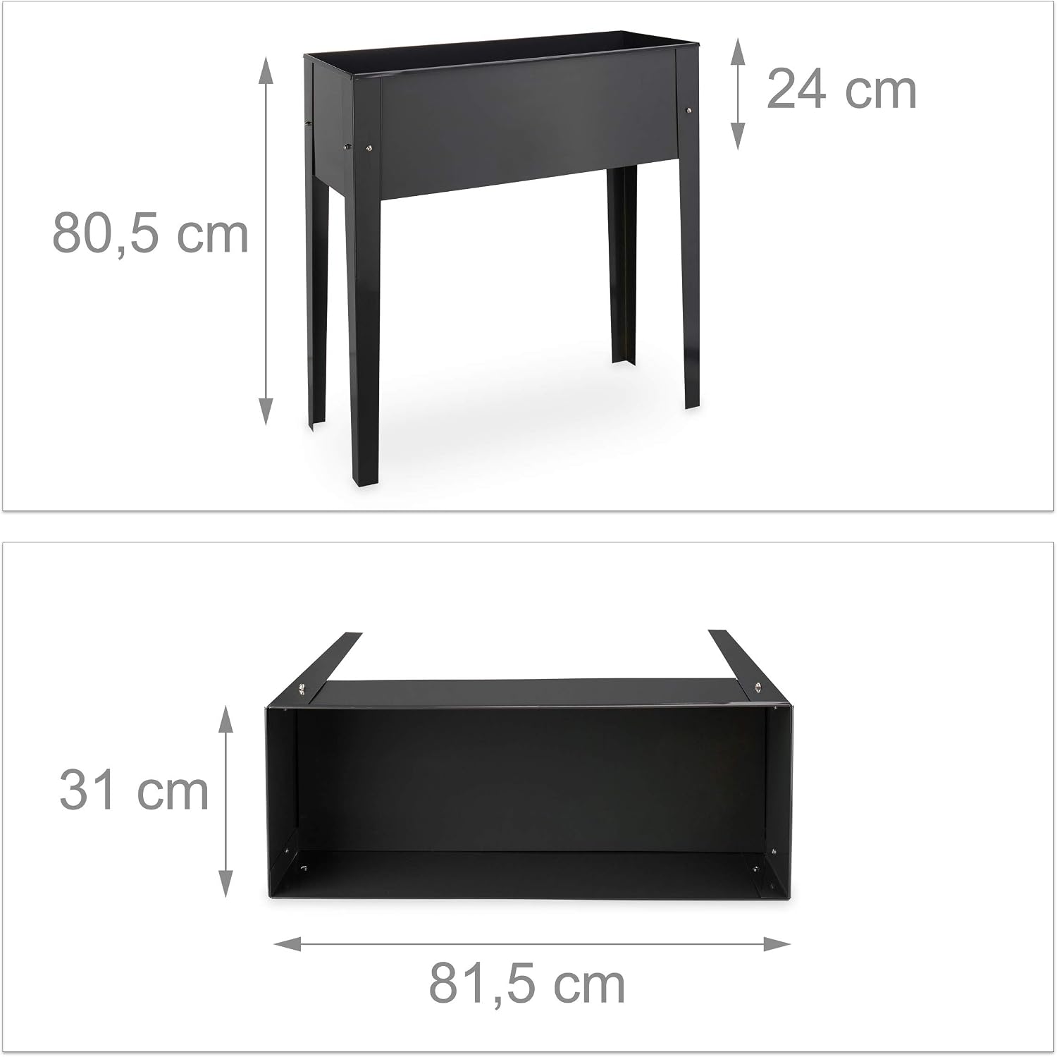 Relaxdays, Gris Huerto Urbano, Recipiente para Plantas, Tiesto de ...