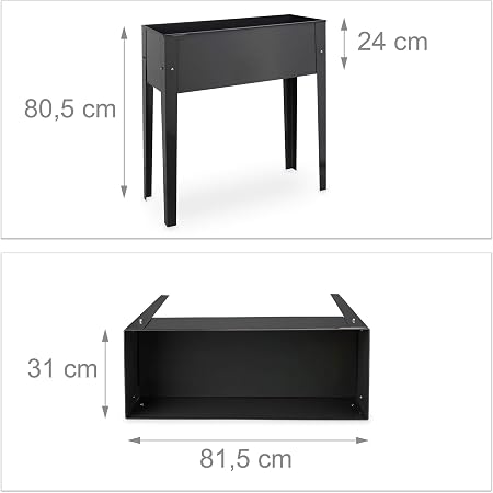Relaxdays, Gris Huerto Urbano, Recipiente para Plantas, Tiesto de ...