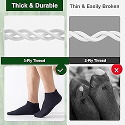 Niorasen Ankle Socks for Men Women, 6 Pairs Bamboo