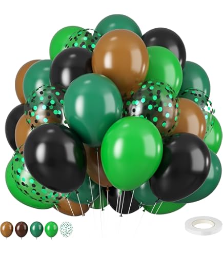 12pcs Ballons Pixelisés Verts, 45cm Ballons En Aluminium à Thème Pixel