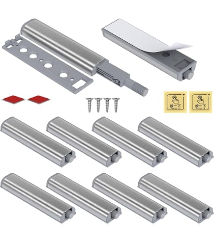Uxcell 2-Pack Magnetic Touch Catch Latches For Glass & Cabinet Doors – 5-8mm Thickness, White Plastic With Zinc Finish