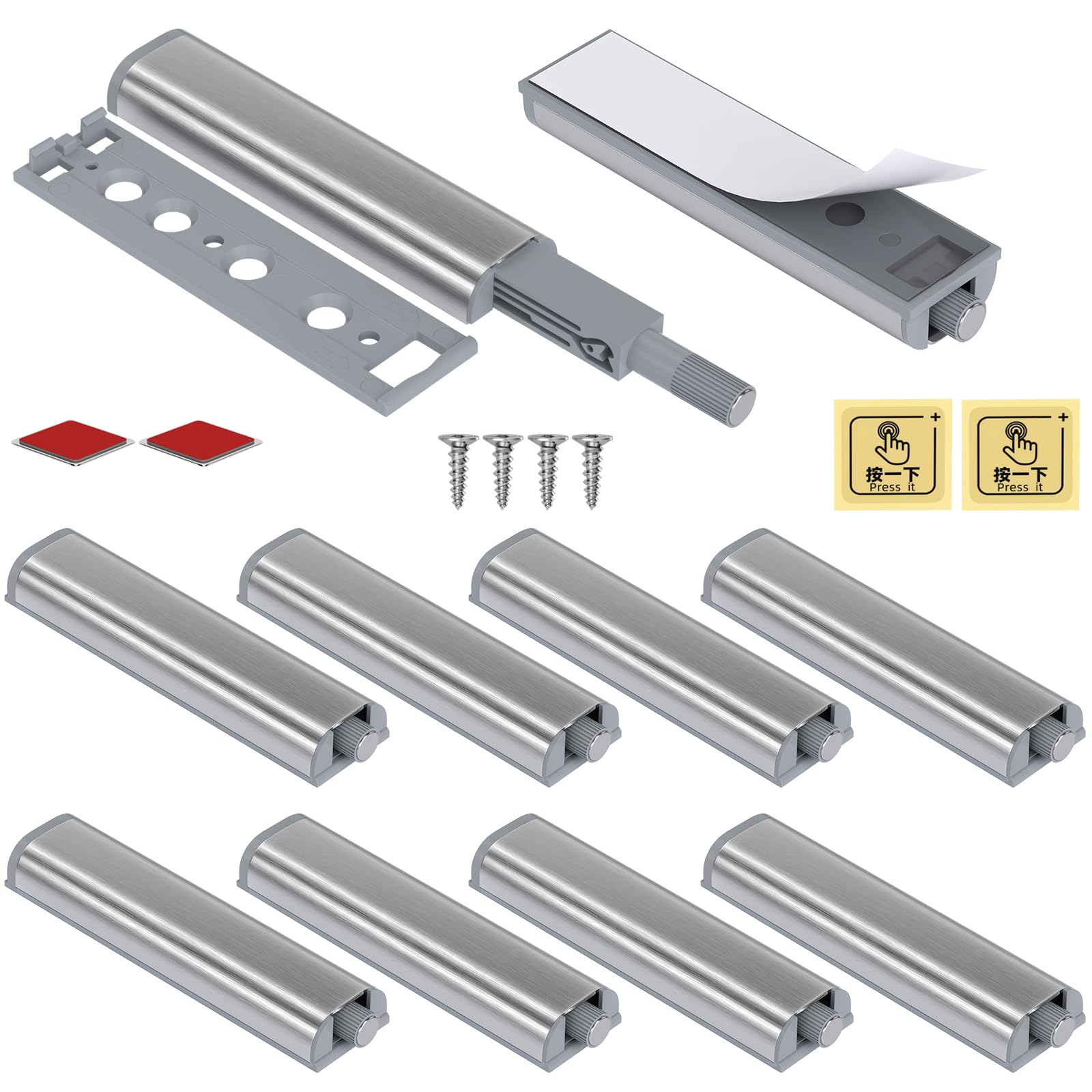 Push to Open Door Catches Jiayi Cupboard Magnetic Push Catch Latch Release for Kitchen Closet Door Closing Cabinet Push OpenTouch Push Close Drawer Opener Wardrobe Closure (10 Pack)