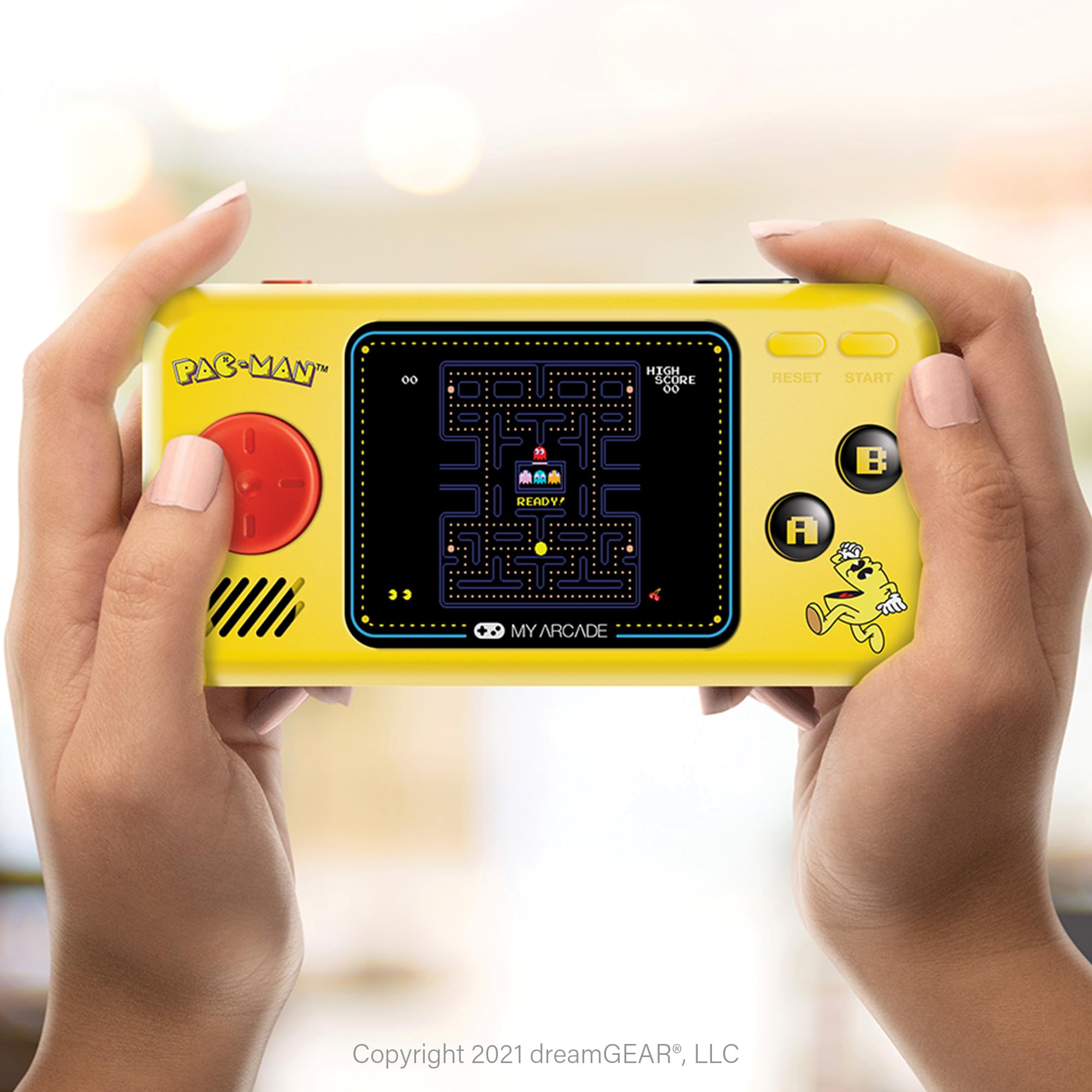 My Arcade Pocket Player Handheld Game Console Pac-Man, Pac-Panic, Pac-Mania, Collectible, Full Color Display, Speaker, Volume Controls, Headphone Jack, Battery or Micro USB Powered - Electronic Games