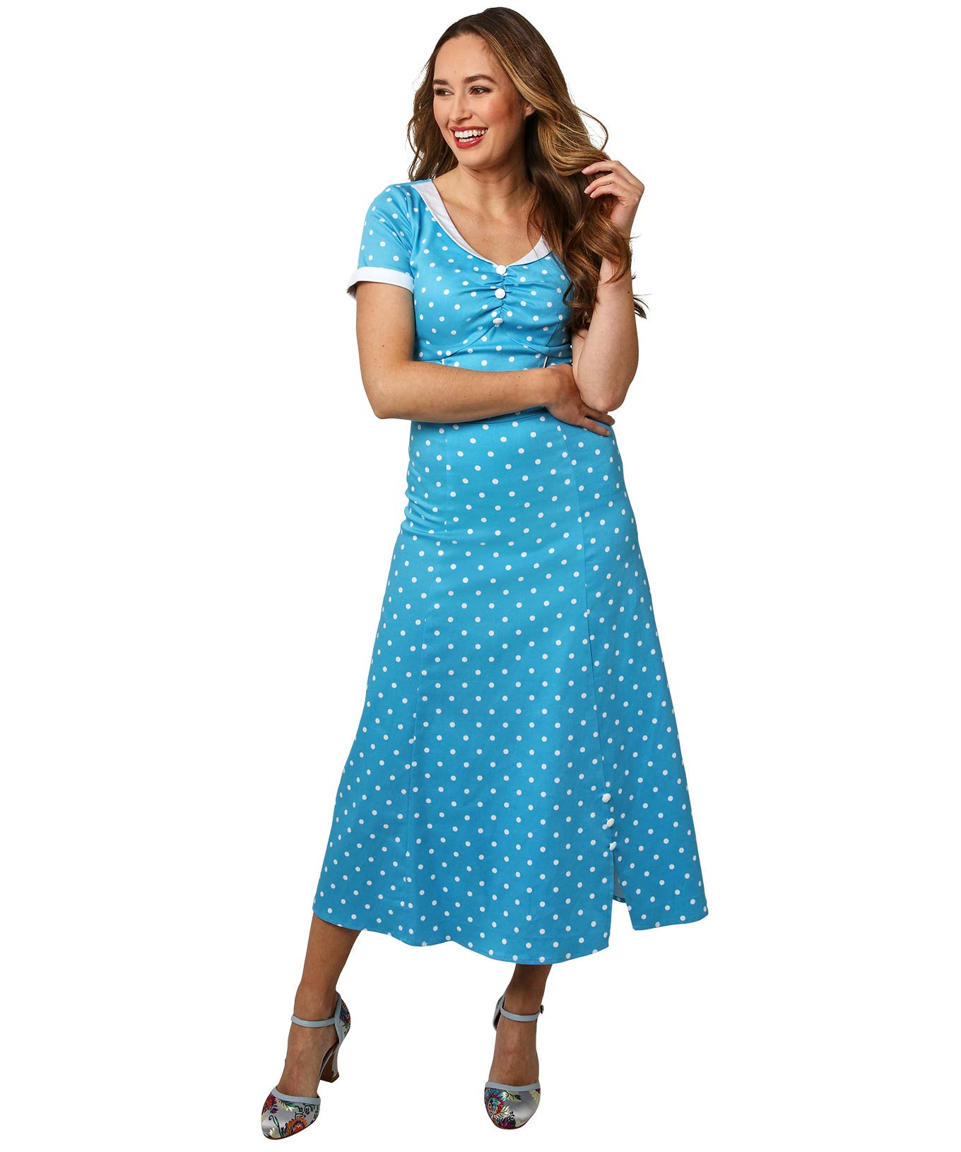 Joe Browns Women's Spot The Curls Dress Casual, a-Light Blue, 10