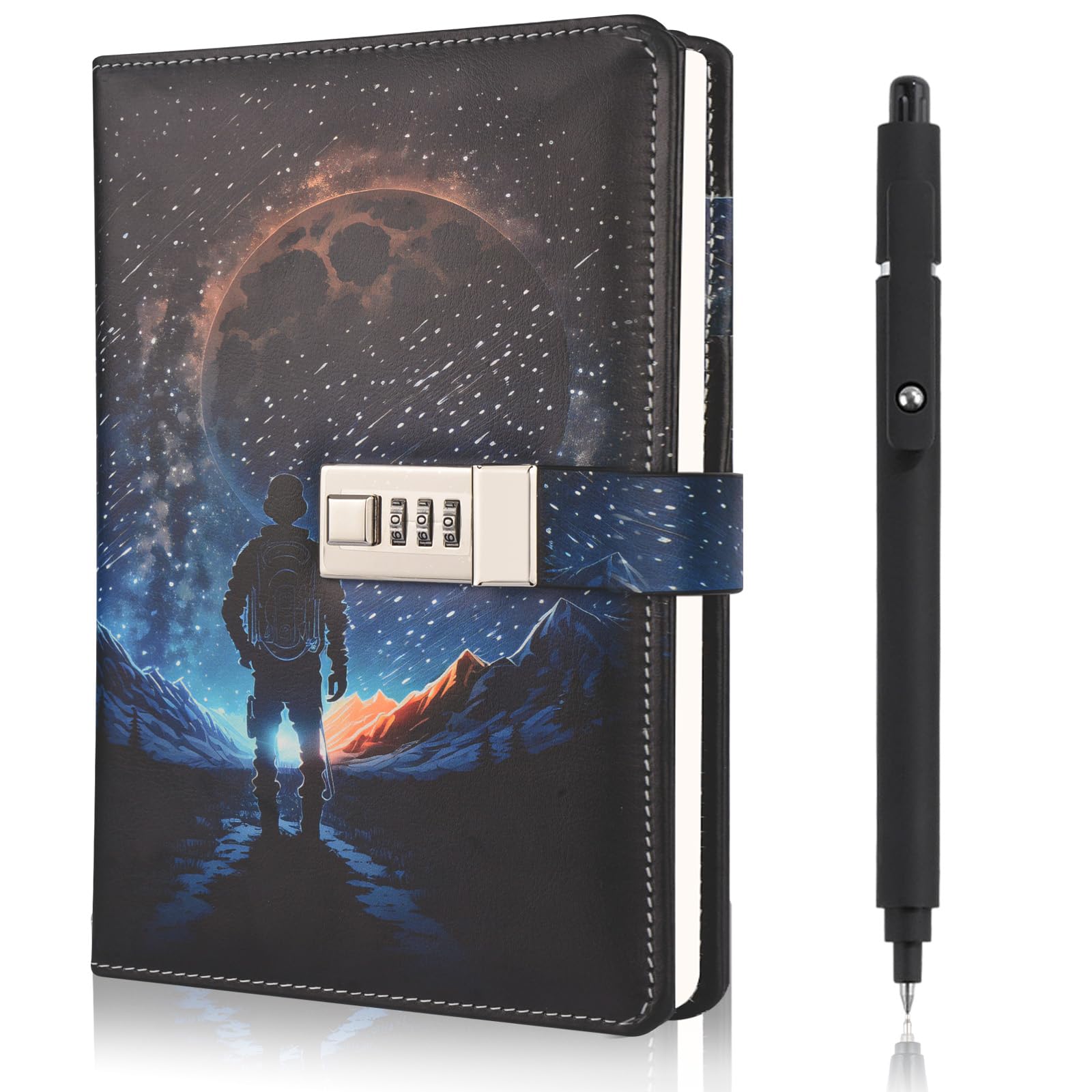 Diary with Lock for Boys, Secret Diary Kids Lockable Notebook with Pen, Space Journal with Lock Teenage Boy, Back to School Easter Birthday Gifts for Boys 8 9 10 11 12 13 14 15 Year Old, Journal Men
