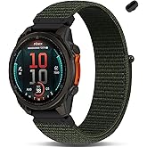Koazon Nylon Quick Fit Watchband Compatible with Garmin Insintct 2X/Insintct 3 50mm Sloar/Enduro 3 51mm/Fenix 8 51mm/7X/6X/5X,26mm Soft Lightweight Hook and Loop Adjustable Sport Strap Accessory