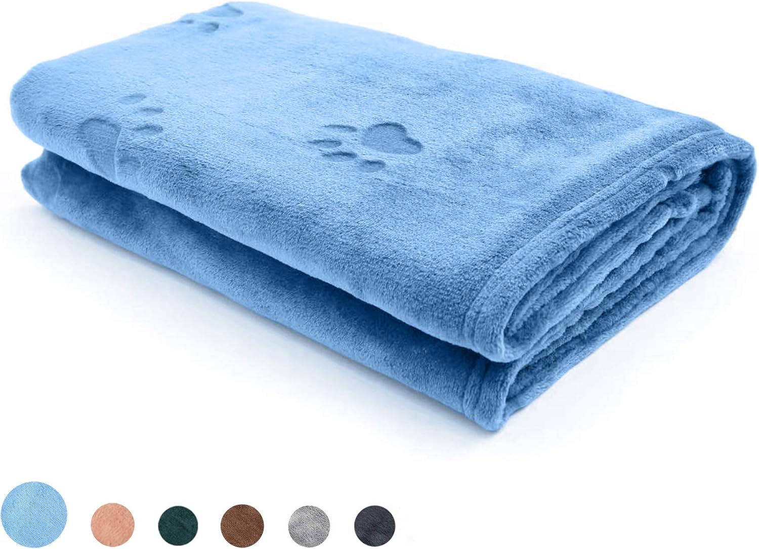 YINXUE 2 Pack Soft Pet Flannel Blanket with Cute 3D Paw Design, 30" x 40" Warm Dog Cat Sleep Mat Bed Cover (Sky Blue) : Pet Supplies