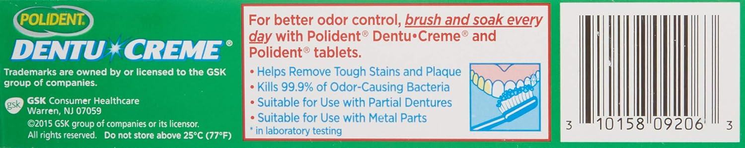 Polident Dentu-Creme 3.90 oz (Pack of 3) : Denture Cleansers : Beauty