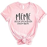 Custom Meme Shirt with Names, Personalized Names Heart Graphic Tshirt for Women, Customizable Family Love Tee, Unique Mother's Day Gift, Birthday Gift Idea, Baby Announcement, Add Names Shirt, Mom Tee