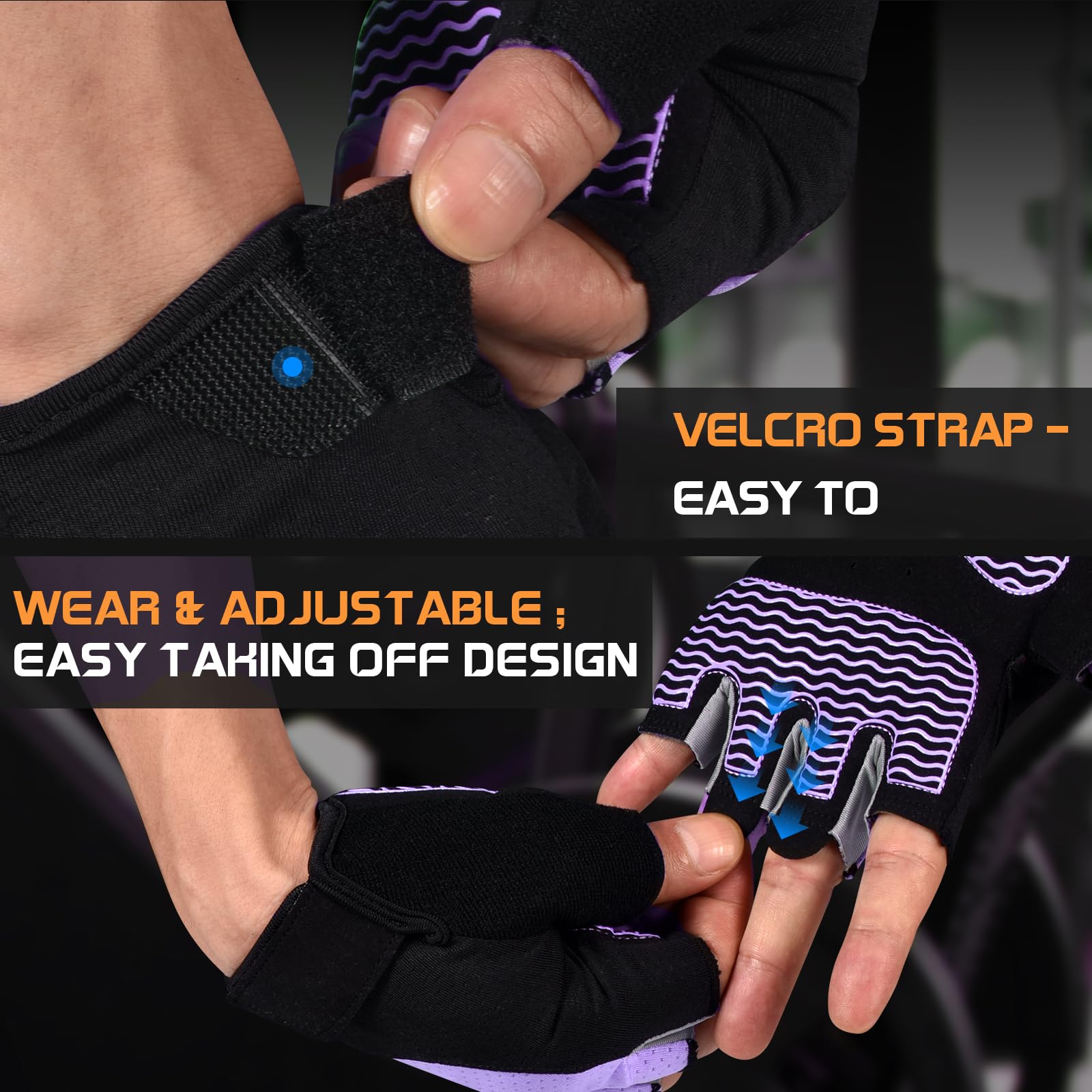 Sunnex Gym Gloves - Fingerless, Breathable Workout Gloves for Weightlifting, Cycling & More
