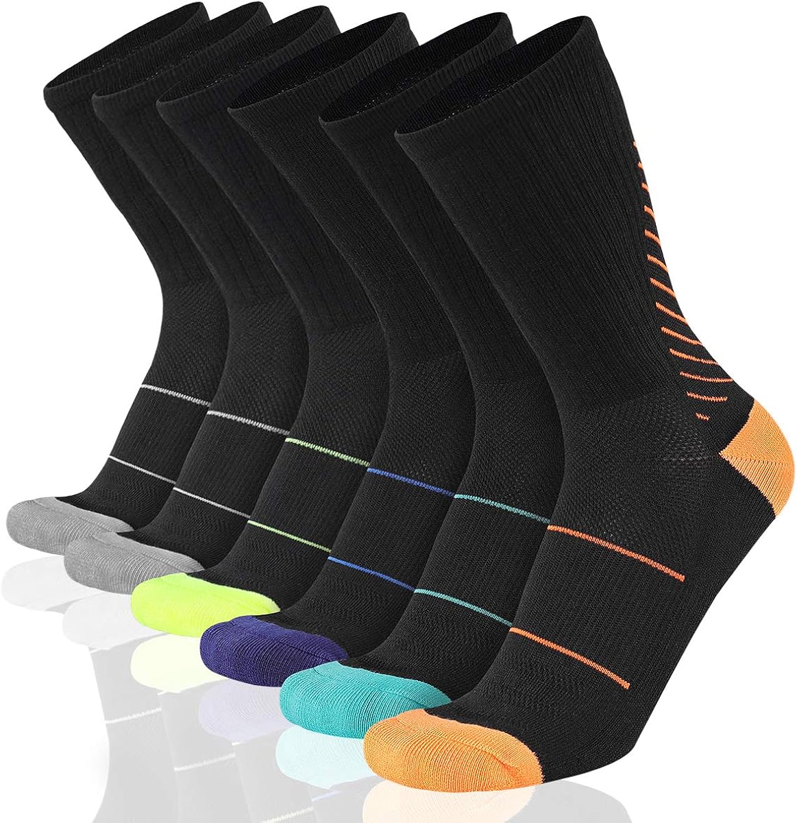 COOVAN Men's 6PPack Premium Athletic Crew Socks Men Thick