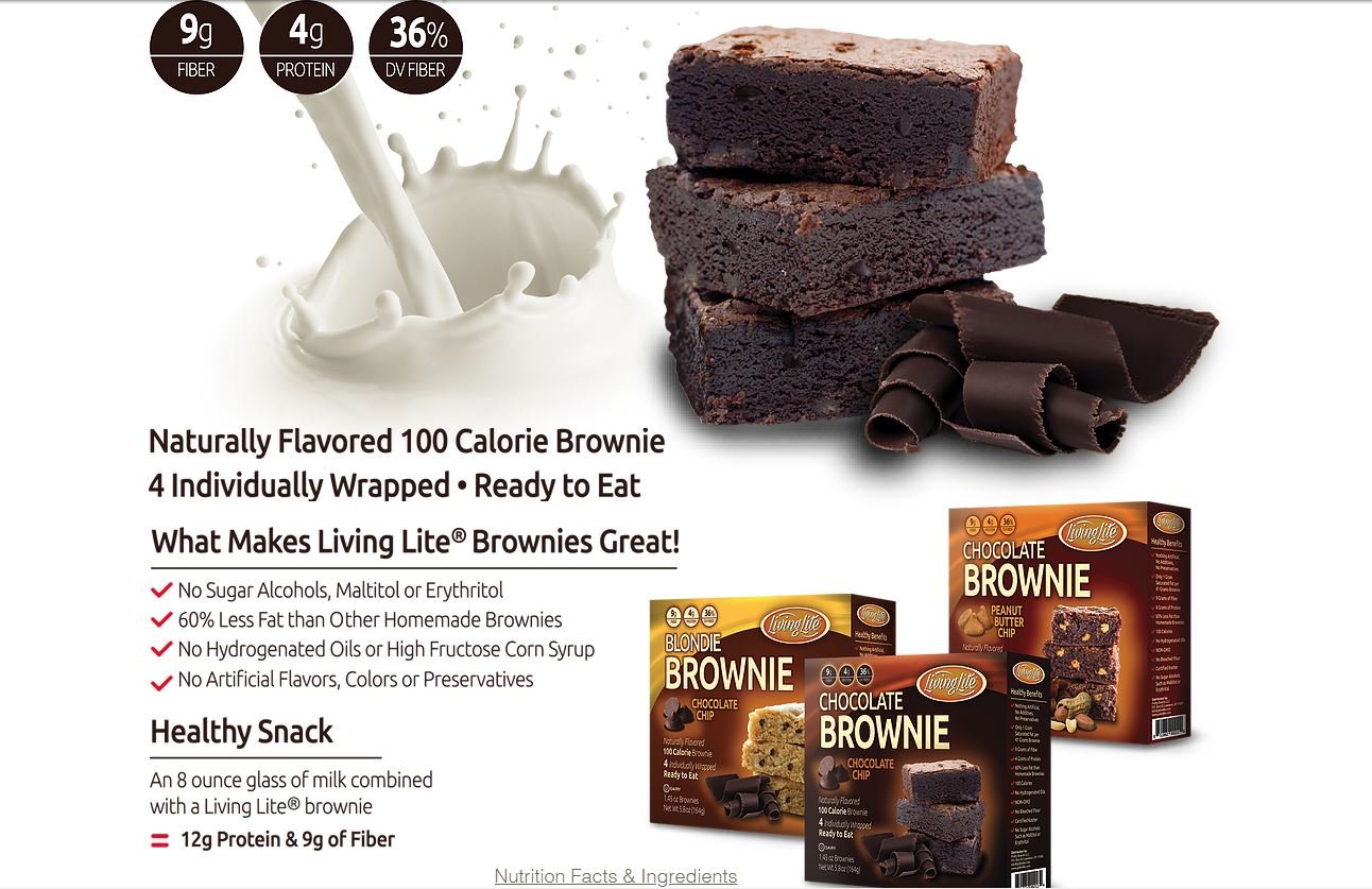 Living Lite Brownies Taster's Variety Pack (3pack, 4 Bars Per Box
