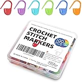 100PCS Crochet Stitch Markers by Flickzo &ndash; Locking Stitch Markers with Storage Case, Plastic Safety Pins for Knitting &amp; Crochet, Colorful Yarn Accessories for Crochet Tools &amp; Supplies