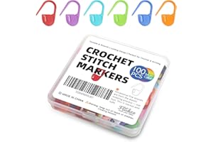 100PCS Crochet Stitch Markers by Flickzo – Locking Stitch Markers with Storage Case, Plastic Safety Pins for Knitting & Crochet, Colorful Yarn Accessories for Crochet Tools & Supplies