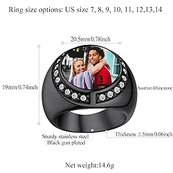 FindChic Customized Round Signet Rings with Photo