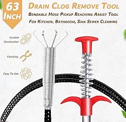 63 Inch Sink Drain Snake, Drain Clog Remove Tool