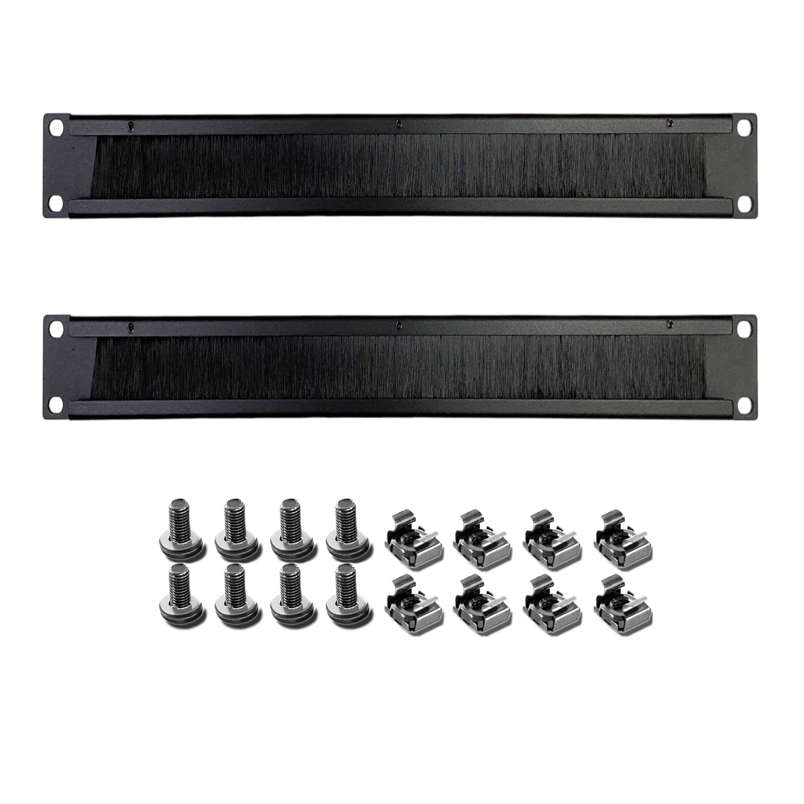 Photo 1 of 1U Blank Panel, 19 Inch Blank Rack Mount Panel,1U Disassembled Cable Management Rack Mount Spacer W/Brush for Server Network Rack Enclosure Cabinet Cable (2pcs-Brush)
