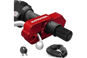 MATEWORK Motorcycle Lock Anti Theft Heavy Duty, Motorcycle Handlebar & Brake Lock with Helmet Lock, Bike Lock, Universal for All Bike Motorcycle Red