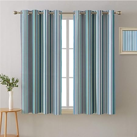 Amazon Com Mozenou Striped Fabric The Yard Grommets Drapes