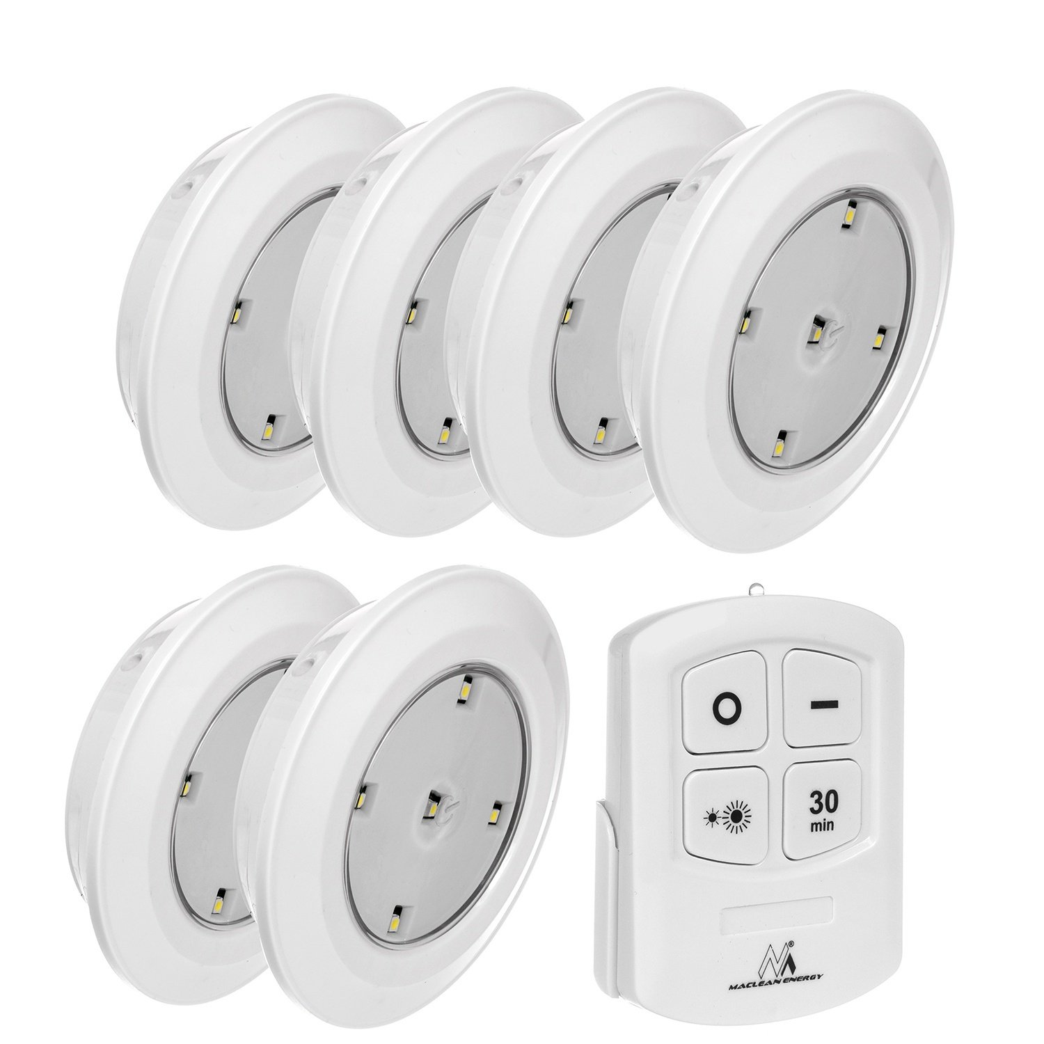 Maclean MCE165 LED Remote Under Cupboard Lighting || Set of 6 Lights || Battery Powered
