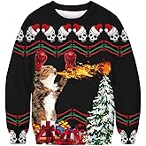 Jumppmile Unisex Ugly Animal Christmas Sweatshirt Crew Neck 3D Xmas Pullover Sweatshirt