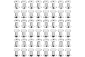 PATIKIL M5x8mm Chicago Screws, 100 Sets Chicago Screws Phillips Binding Post Screw Bolts Leather Rivets Brass Fasteners Connectors Steel for Leather Belt Scrapbook Photo Albums, Silvery