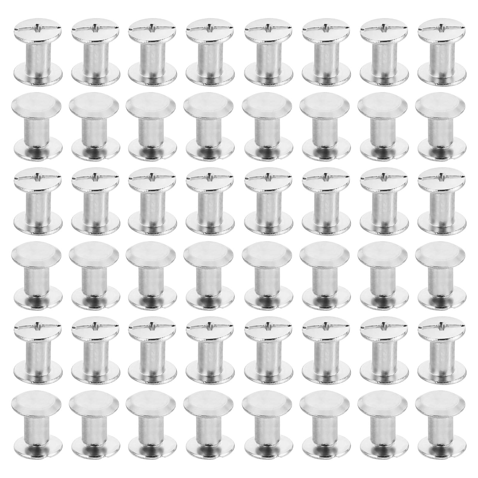 PATIKIL M5x8mm Chicago Screws, 100 Sets Chicago Screws Phillips Binding Post Screw Bolts Leather Rivets Brass Fasteners Connectors Steel for Leather Belt Scrapbook Photo Albums, Silvery