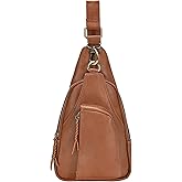 MMS Brands Antik Kraft Tasha Crossbody Sling (Tan) | Vegan Leather Crossbody Bag for Women with 16-20" Strap | Sling Bags for Women with Durable Antique Brass Hardware | 7in x 2.5in x 12.5in |