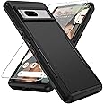 Warsia for Google Pixel 7 Case with Screen Protector, Heavy-Duty Tough Rugged Shockproof Protective Case for Google Pixel 7 6.3 inch, Black
