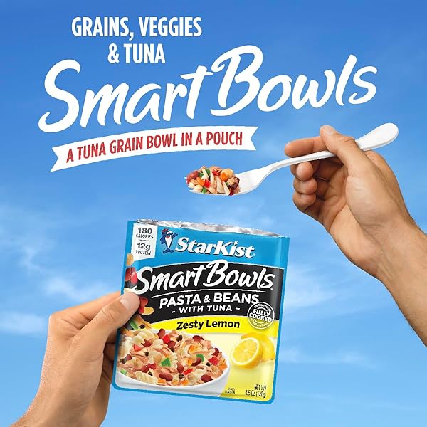 STARKIST SMART BOWLS TUNA, PASTA AND BEANS, ZESTY LEMON, 4.5 OZ POUCH