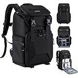 K&F Concept Camera Backpack, Hard Shell Camera Bag, Large Capacity Photography Backpack with 15.6" Laptop Compartment & Tripo